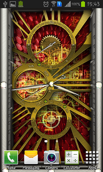 Gold clock - ladda ner levande bakgrundsbilder till Android 4.0.3 mobiler.