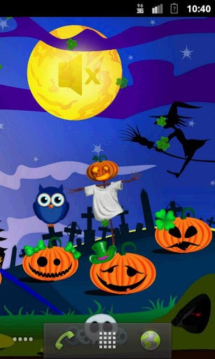 Gratis Musik live wallpaper för Android på surfplattan arbetsbordet: Halloween pumpkins.