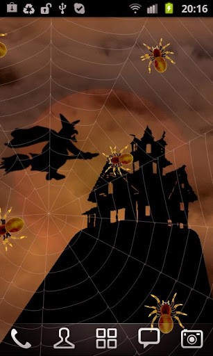 Halloween: Spiders - ladda ner levande bakgrundsbilder till Android 4.0.3 mobiler.