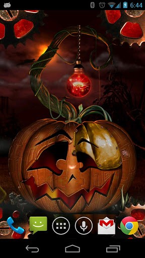 Halloween steampunkin - ladda ner levande bakgrundsbilder till Android 4.3 mobiler.