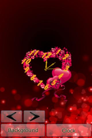 Gratis With clock live wallpaper för Android på surfplattan arbetsbordet: Heart clock.