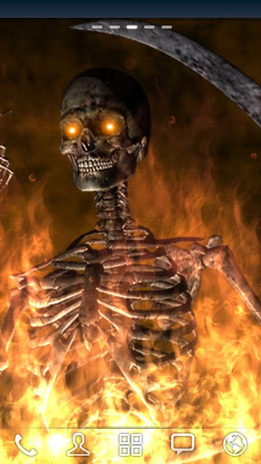 Gratis levande bakgrundsbilder Hellfire skeleton på Android-mobiler och surfplattor.
