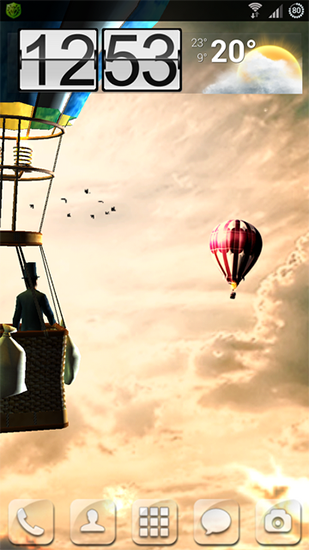 Hot air balloon 3D - ladda ner levande bakgrundsbilder till Android 2.0 mobiler.