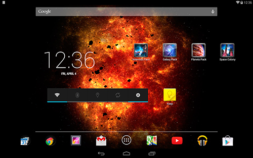 Gratis Rymd live wallpaper för Android på surfplattan arbetsbordet: Inferno galaxy.