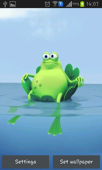 Lazy frog - ladda ner levande bakgrundsbilder till Android 4.4.2 mobiler.