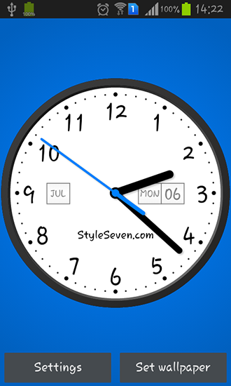 Gratis With clock live wallpaper för Android på surfplattan arbetsbordet: Light analog clock.