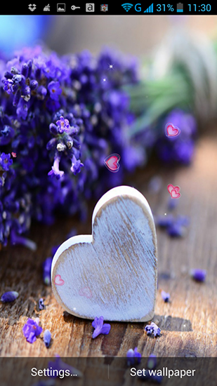 Love and flowers - ladda ner levande bakgrundsbilder till Android 2.1 mobiler.