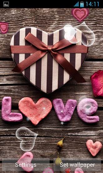 Love hearts - ladda ner levande bakgrundsbilder till Android 4.0 mobiler.