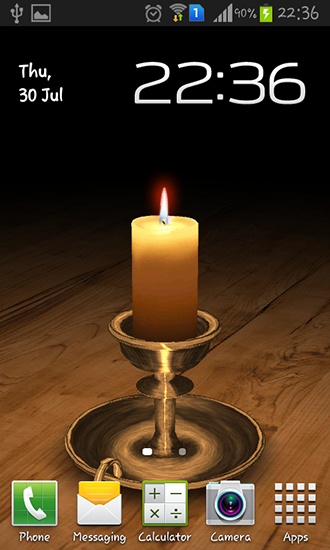 Melting candle 3D - ladda ner levande bakgrundsbilder till Android 8.0 mobiler.