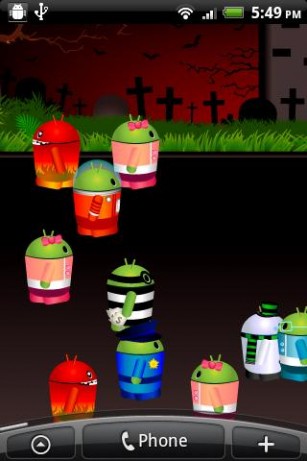Gratis live wallpaper för Android på surfplattan arbetsbordet: Mini droid city.