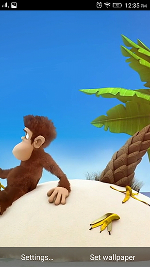Gratis levande bakgrundsbilder Monkey and banana på Android-mobiler och surfplattor.