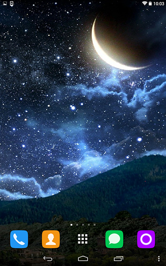 Moon and stars - ladda ner levande bakgrundsbilder till Android 9.3.1 mobiler.
