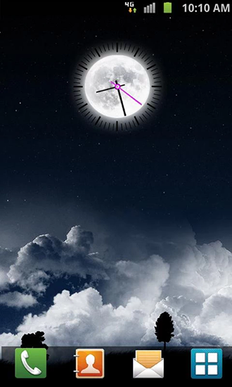Moon clock - ladda ner levande bakgrundsbilder till Android 4.4.2 mobiler.