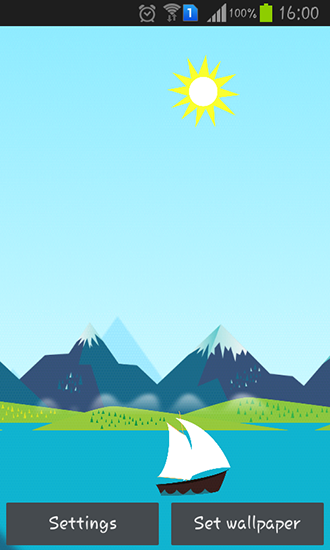Gratis Interactive live wallpaper för Android på surfplattan arbetsbordet: Mountains now.