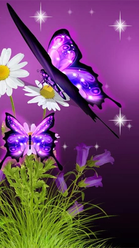 Ladda ner Neon butterfly 3D - gratis live wallpaper för Android på skrivbordet.