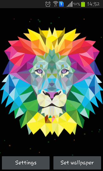 Neon lion - ladda ner levande bakgrundsbilder till Android 2.3.4 mobiler.
