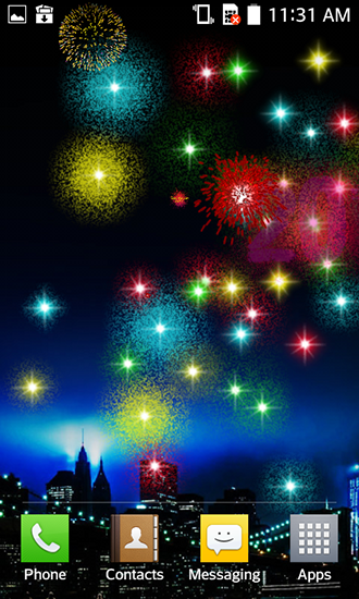 New Year fireworks 2016 - ladda ner levande bakgrundsbilder till Android 4.4.4 mobiler.