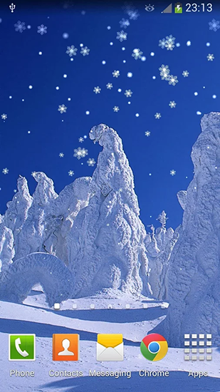 New Year: Snow - ladda ner levande bakgrundsbilder till Android 2.3.5 mobiler.