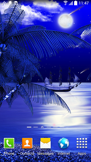 Gratis levande bakgrundsbilder Night beach på Android-mobiler och surfplattor.