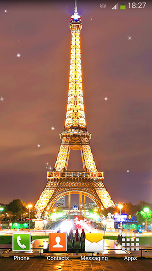 Night in Paris - ladda ner levande bakgrundsbilder till Android 5.0 mobiler.