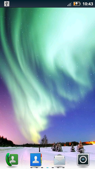 Northern lights - ladda ner levande bakgrundsbilder till Android 8.0 mobiler.