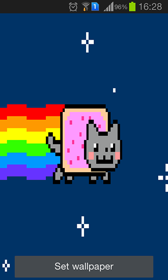 Gratis Djur live wallpaper för Android på surfplattan arbetsbordet: Nyan cat.