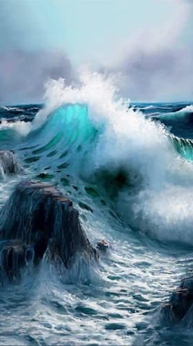 Ladda ner Ocean waves by Keyboard and HD Live Wallpapers - gratis live wallpaper för Android på skrivbordet.