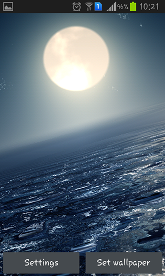 Ocean at night - ladda ner levande bakgrundsbilder till Android 5.0 mobiler.