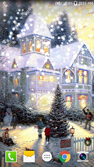 Gratis levande bakgrundsbilder Painted Christmas på Android-mobiler och surfplattor.