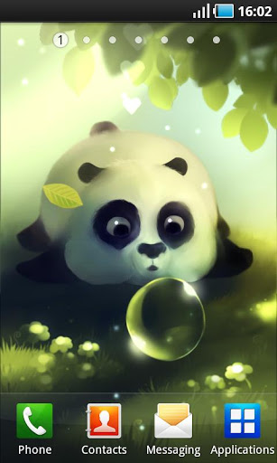 Gratis Interactive live wallpaper för Android på surfplattan arbetsbordet: Panda dumpling.