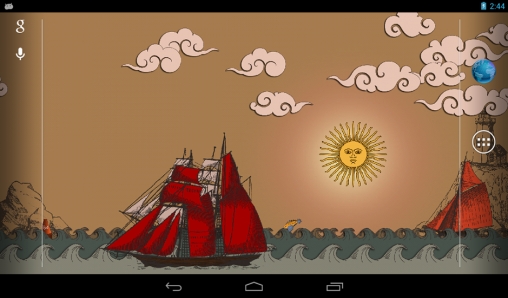 Gratis Landskap live wallpaper för Android på surfplattan arbetsbordet: Paper sea.