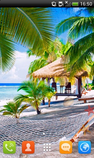 Paradise beach - ladda ner levande bakgrundsbilder till Android 4.1 mobiler.