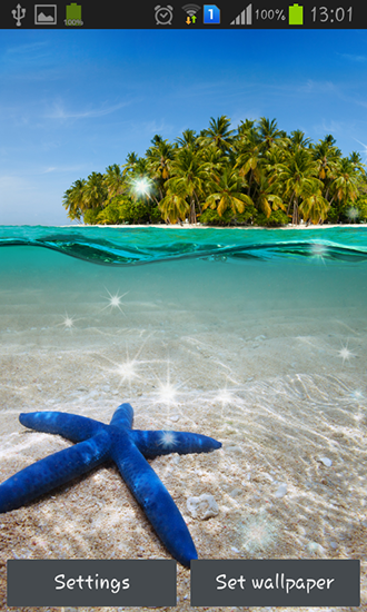 Paradise island - ladda ner levande bakgrundsbilder till Android 4.3 mobiler.