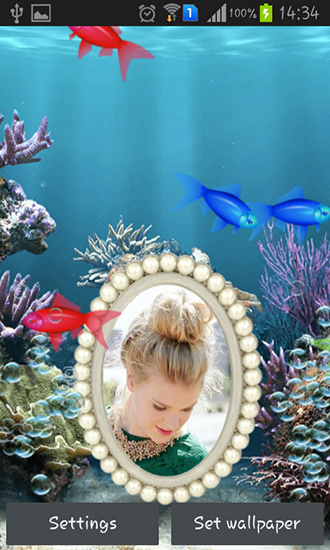 Gratis Interactive live wallpaper för Android på surfplattan arbetsbordet: Photo aquarium.