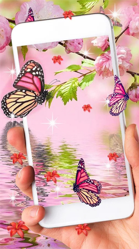 Ladda ner Pink butterfly by Live Wallpaper Workshop - gratis live wallpaper för Android på skrivbordet.