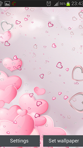 Ladda ner Pink hearts - gratis live wallpaper för Android på skrivbordet.
