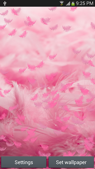 Pink feather - ladda ner levande bakgrundsbilder till Android 4.4.2 mobiler.
