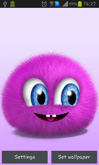 Pink fluffy ball - ladda ner levande bakgrundsbilder till Android 4.0. .�.�. .�.�.�.�.�.�.�.� mobiler.