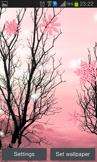 Pink winter - ladda ner levande bakgrundsbilder till Android 2.3.5 mobiler.