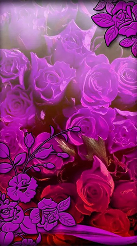 Ladda ner Purple flowers - gratis live wallpaper för Android på skrivbordet.