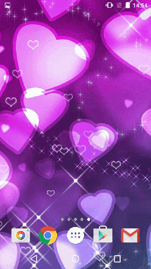 Purple hearts - ladda ner levande bakgrundsbilder till Android 1.5 mobiler.
