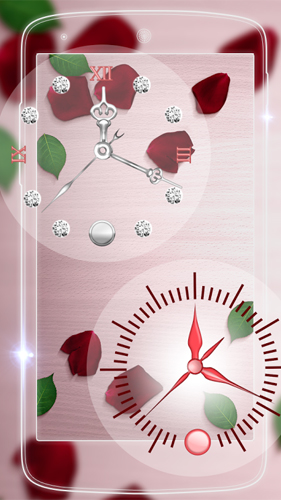 Ladda ner Rose picture clock by Webelinx Love Story Games - gratis live wallpaper för Android på skrivbordet.