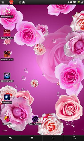 Gratis live wallpaper för Android på surfplattan arbetsbordet: Roses 2.
