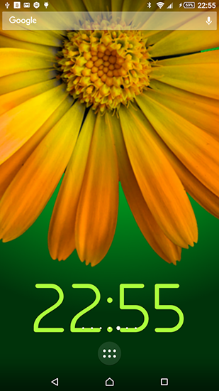 Gratis With clock live wallpaper för Android på surfplattan arbetsbordet: Rotating flower.