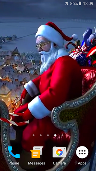 Santa Claus 3D - ladda ner levande bakgrundsbilder till Android 2.3.5 mobiler.