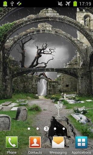 Scary cemetery - ladda ner levande bakgrundsbilder till Android 3.0 mobiler.