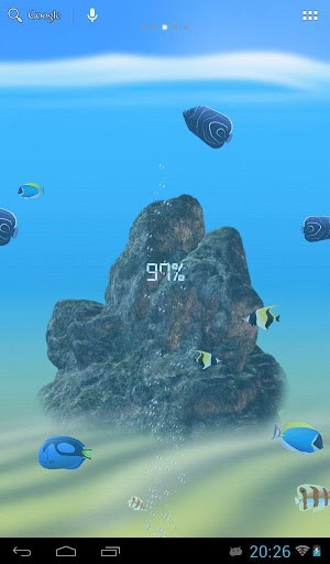 Gratis Akvarier live wallpaper för Android på surfplattan arbetsbordet: Sea: Battery.