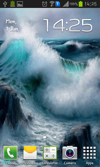 Sea waves - ladda ner levande bakgrundsbilder till Android 4.2 mobiler.