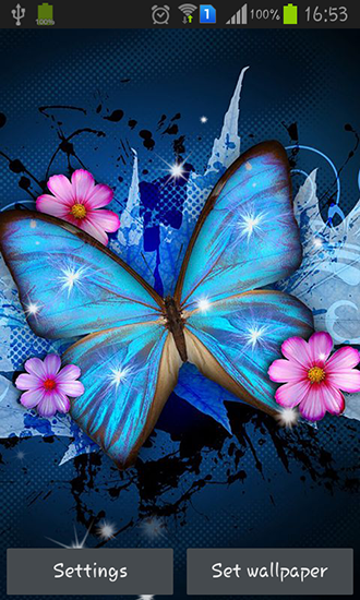 Shiny butterfly - ladda ner levande bakgrundsbilder till Android 2.3 mobiler.