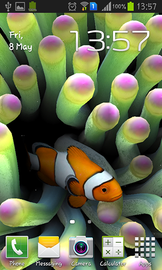 Sim aquarium - ladda ner levande bakgrundsbilder till Android 4.1.1 mobiler.